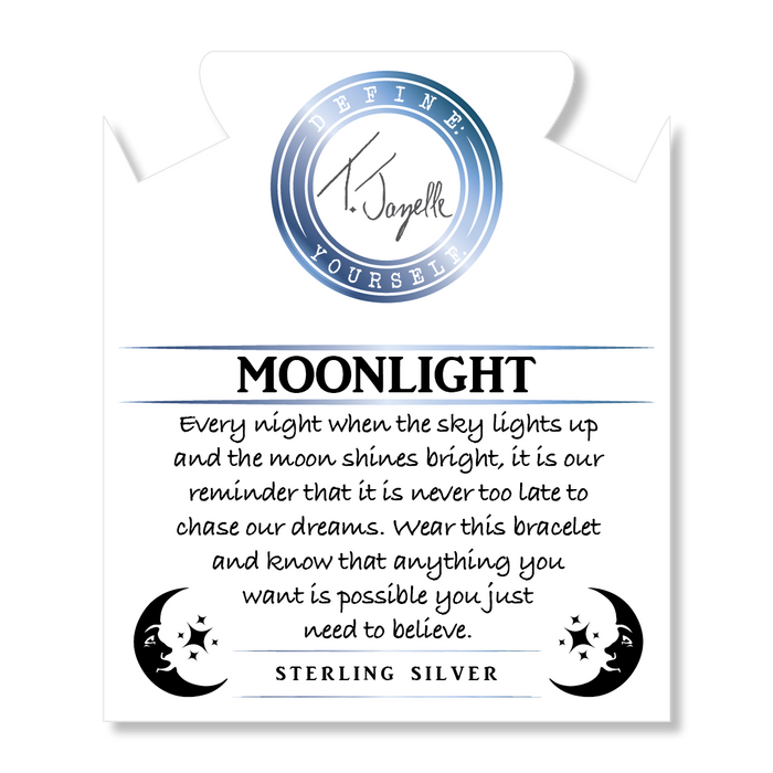 Mauve Jade Stone Bracelet with Moonlight Sterling Silver Charm