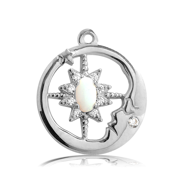 Mauve Jade Stone Bracelet with Moonlight Sterling Silver Charm