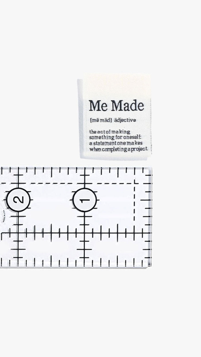 Me Made Definition woven KATM sewing labels for handmade clothes and DIY sewing projects