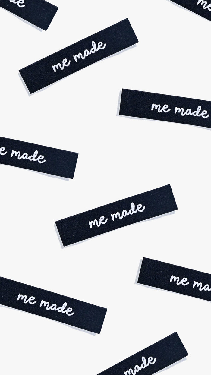 Me Made End Fold woven KATM sewing labels for handmade clothes and DIY sewing projects