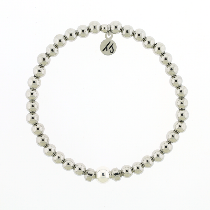Men's Noble Cape Bracelet - Silver Steel Bead Bracelet