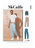 McCall's Sewing Pattern M8264 for men’s shorts and pants, featuring versatile styles like Bermuda shorts, tapered utility pants, and slim-leg slacks with pocket options.