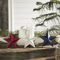 Metal RWB Barn Star Ornament - Set of 3 - Primitive Star Quilt Shop