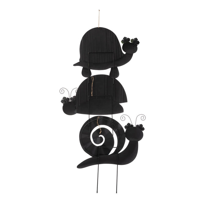 Metal Tortoise/Ladybug/Snail Yard Stakes or Wall Decor, Set of 3