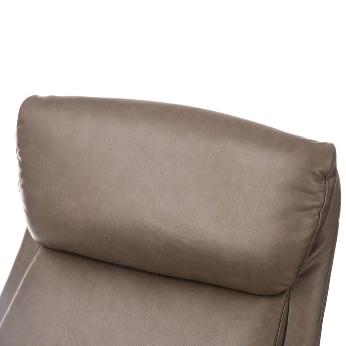 Mid-Century Modern Brownish Grey Leatherette Gaslift Adjustable Swivel Office Chair