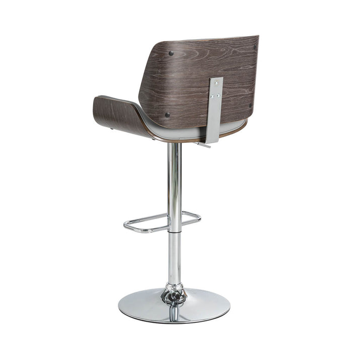 Mid-century Modern Gray Adjustable Height Swivel Bar Stool, Set of 2