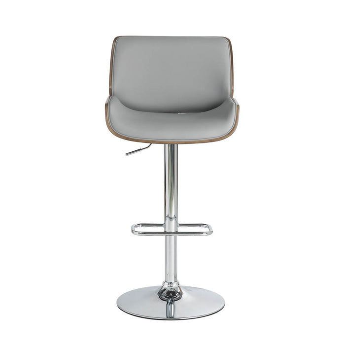 Mid-century Modern Gray Adjustable Height Swivel Bar Stool, Set of 2
