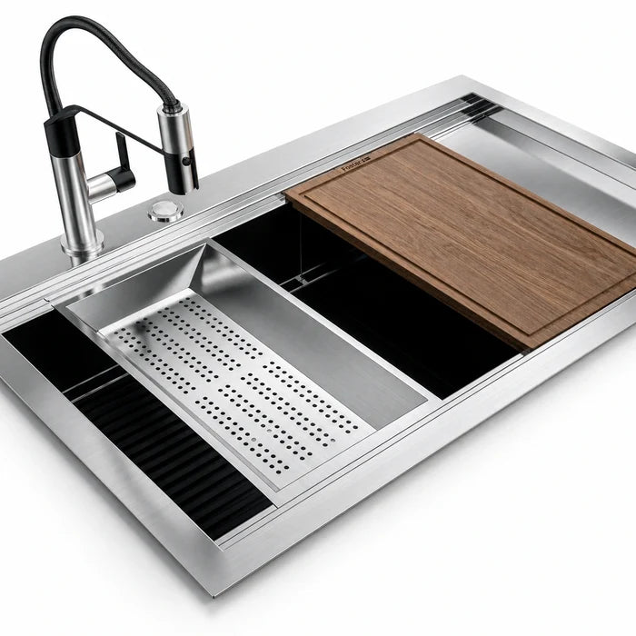 Milanello Work Station - Walnut Wood Chopping Board - Luxair Cooker Hoods Limited