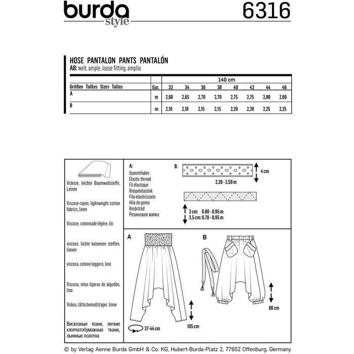 Misses' Harem Pant Sewing Pattern