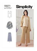 Simplicity Sewing Pattern for Misses' jacket, tank top, and wide cropped pants S9271