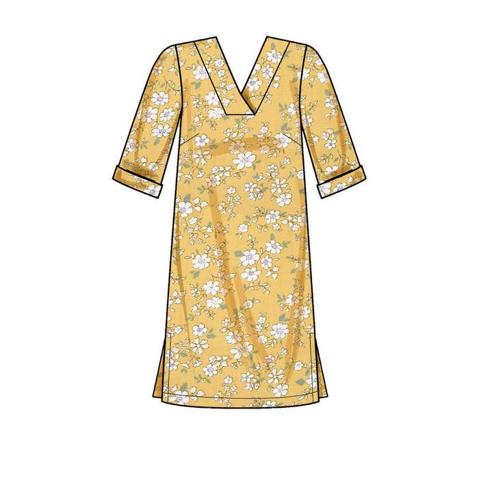 Misses' V-neckline Shift Dresses Sewing Pattern