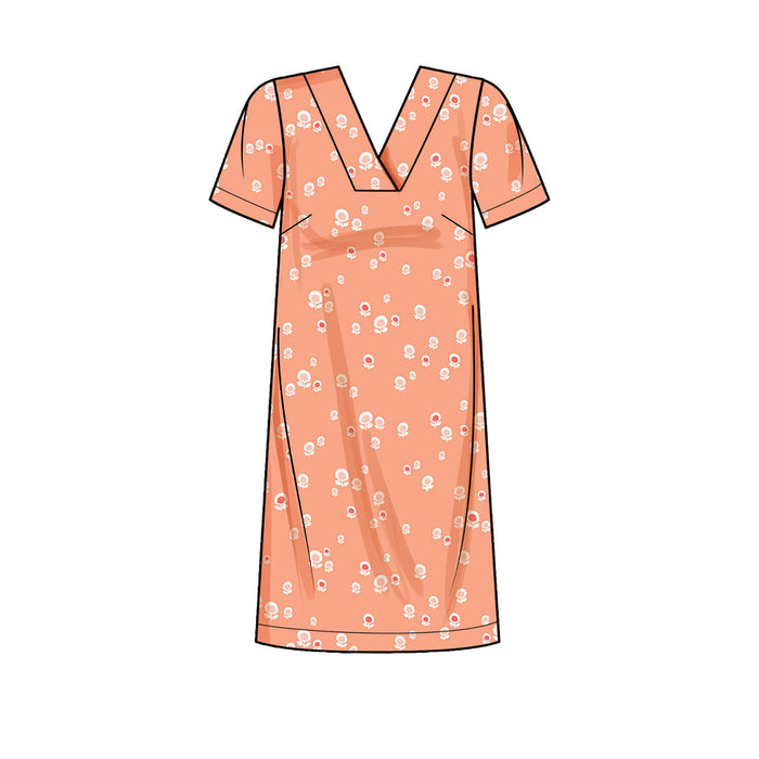 Misses' V-neckline Shift Dresses Sewing Pattern