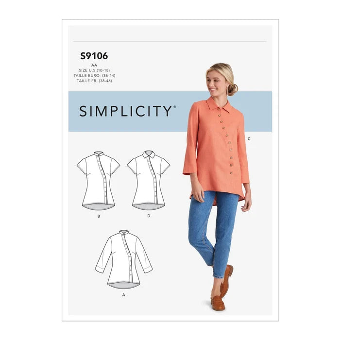 Misses' & Women's Button Front Shirt Sewing Pattern