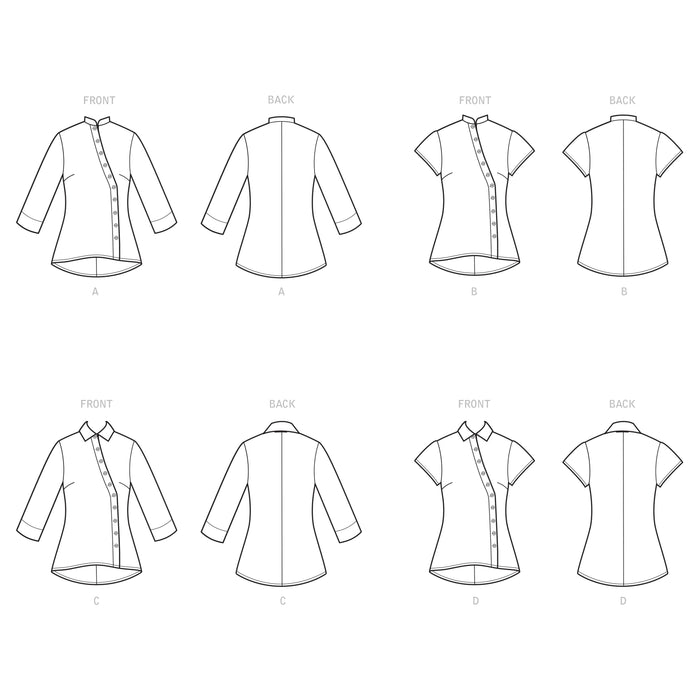 Misses' & Women's Button Front Shirt Sewing Pattern