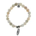Moonstone Stone Bracelet with Ride the Wave Sterling Silver Charm