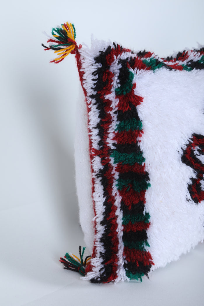 Moroccan pillow shag 12.5 INCHES X 15.3 INCHES - kilim pillow