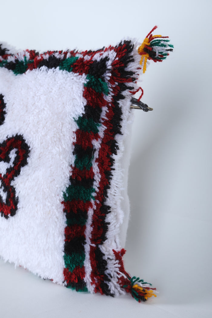 Moroccan pillow shag 12.5 INCHES X 15.3 INCHES - kilim pillow
