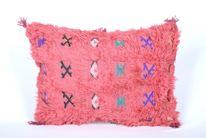 Moroccan Pillow shag rug 15.3 INCHES X 20.4 INCHES - kilim pillow