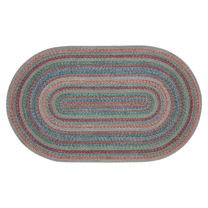 Multi Oval Braided Rug 36x60" - with Pad - Primitive Star Quilt Shop
