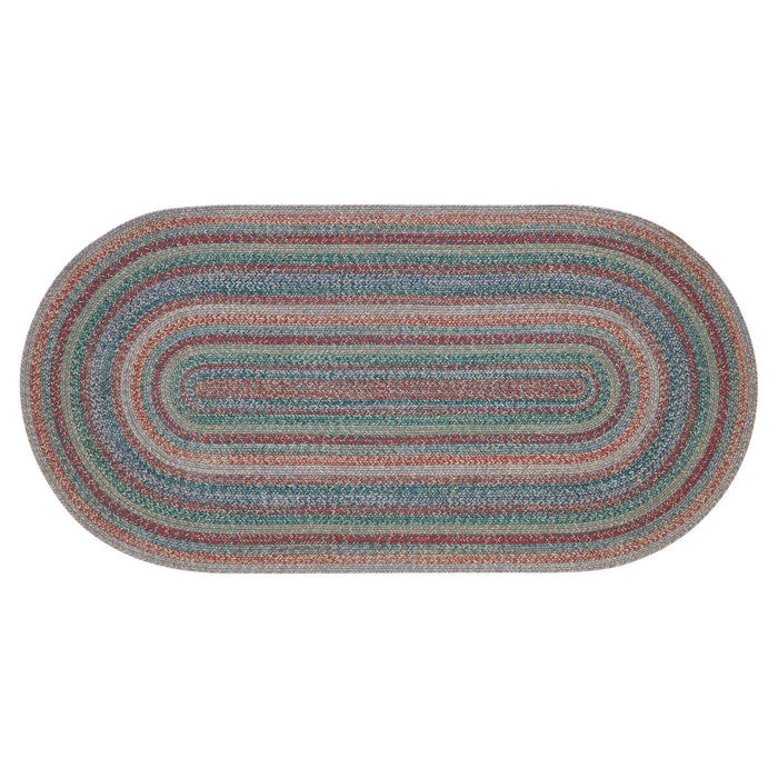 Multi Oval Braided Rug 36x72" - with Pad - Primitive Star Quilt Shop