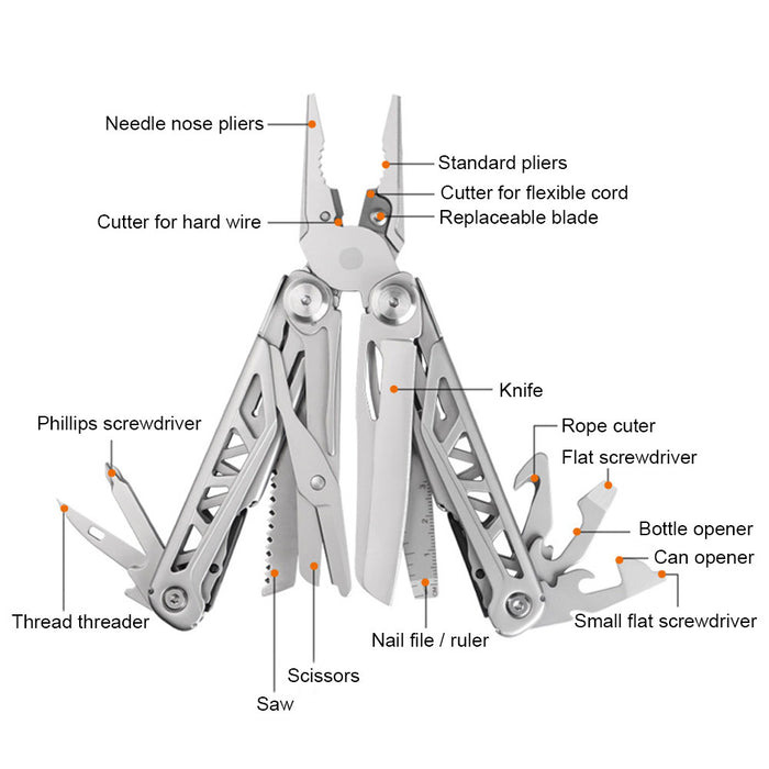 Multifunctional Foldable Pliers EDC Folding Knife Multitool Scissors Saw Clamp Outdoor Multi Purpose Survival Tools Pliers Cutting Knife For Men