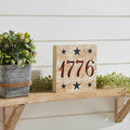 My Country 1776 Blue Stars Wood Sign - 6x6" - Primitive Star Quilt Shop