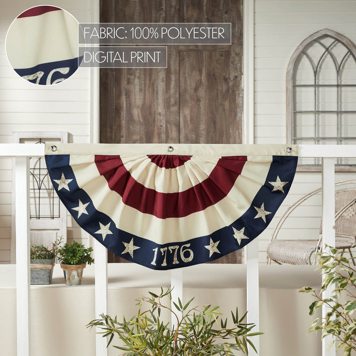My Country 1776 Bunting Flag - 18x36" - Primitive Star Quilt Shop
