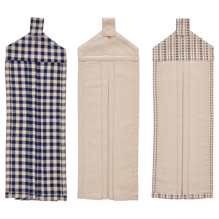 My Country Button Loop Tea Towels - Set of 3 - Primitive Star Quilt Shop