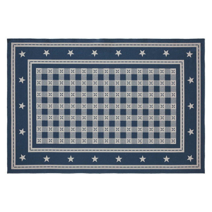 My Country Indoor/Outdoor Rectangle Rug 4x6' - Primitive Star Quilt Shop