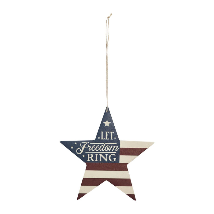 My Country "Let Freedom Ring" Star Ornament - 6x6" - Primitive Star Quilt Shop