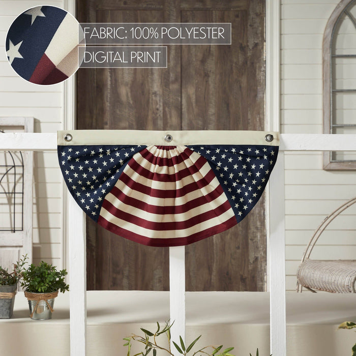 My Country Stars & Stripes Bunting Flag - 12x24" - Primitive Star Quilt Shop