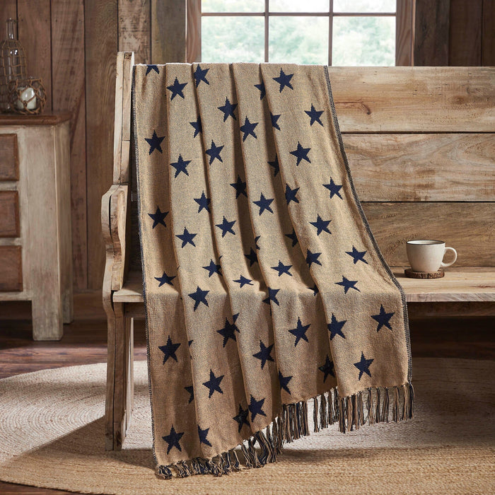 My Country Stars Woven Throw - Primitive Star Quilt Shop