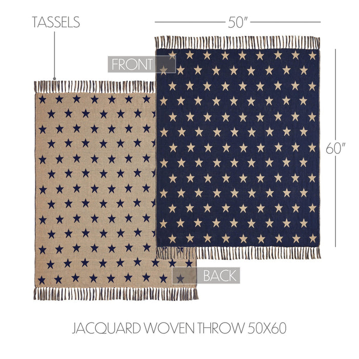 My Country Stars Woven Throw - Primitive Star Quilt Shop
