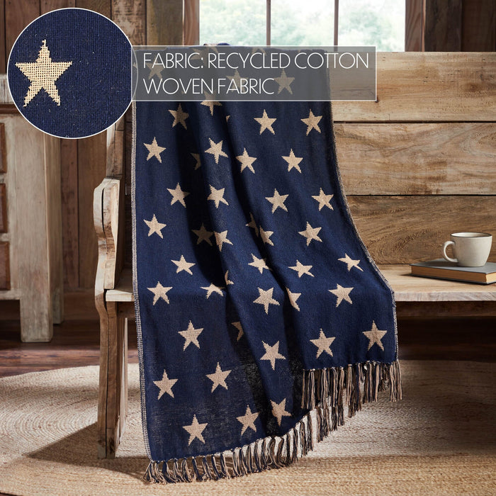 My Country Stars Woven Throw - Primitive Star Quilt Shop