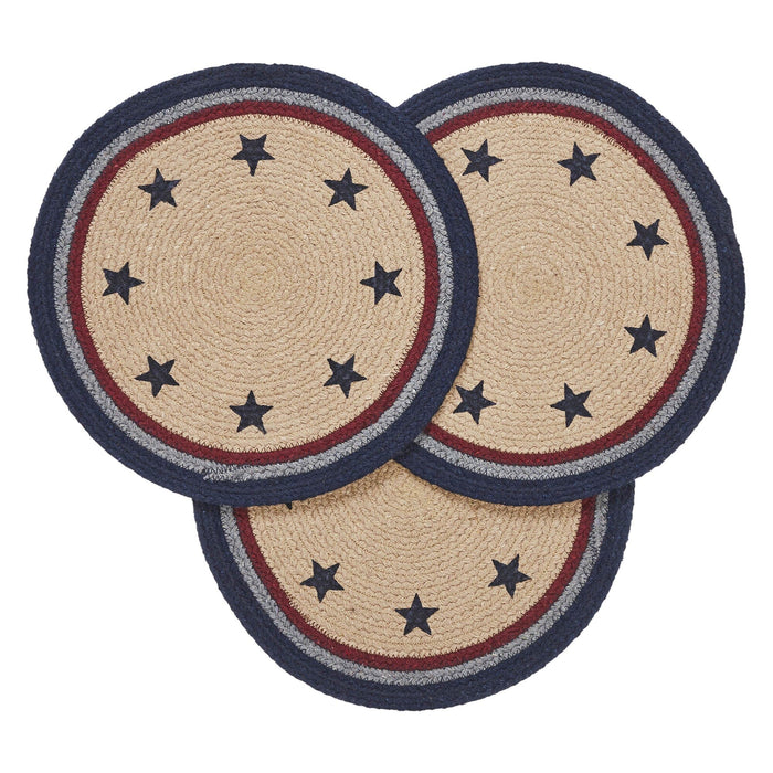 My Country Stencil Stars Braided Trivet 12" - Set of 3 - Primitive Star Quilt Shop