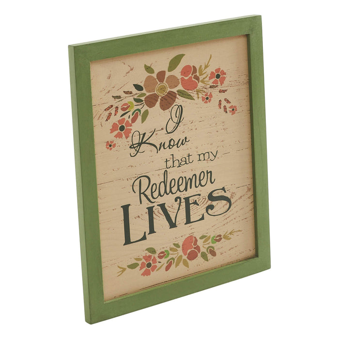 "My Redeemer Lives" Wood Sign 12x10" - Primitive Star Quilt Shop