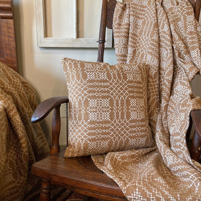 Nantucket Mustard and Creme Woven Throw - Primitive Star Quilt Shop