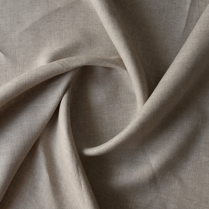 Natural Flax soft beige 100% linen fabric, 140 GSM, 60 LEA – close-up texture