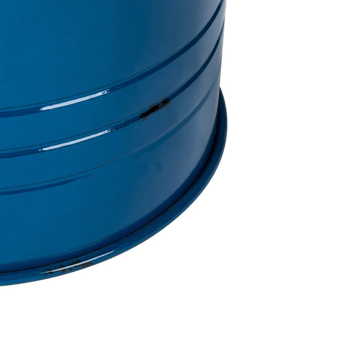 Navy Blue Modern Metal Storage Accent Table or Stool with Solid Wood Lid, Set of 2
