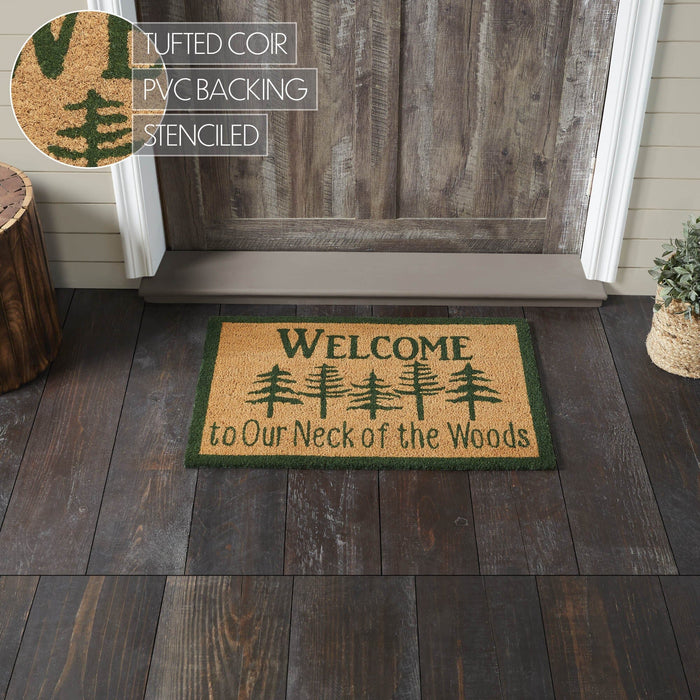 Neck of the Woods "Welcome" Coir Rectangle Rug 20x30" - Primitive Star Quilt Shop