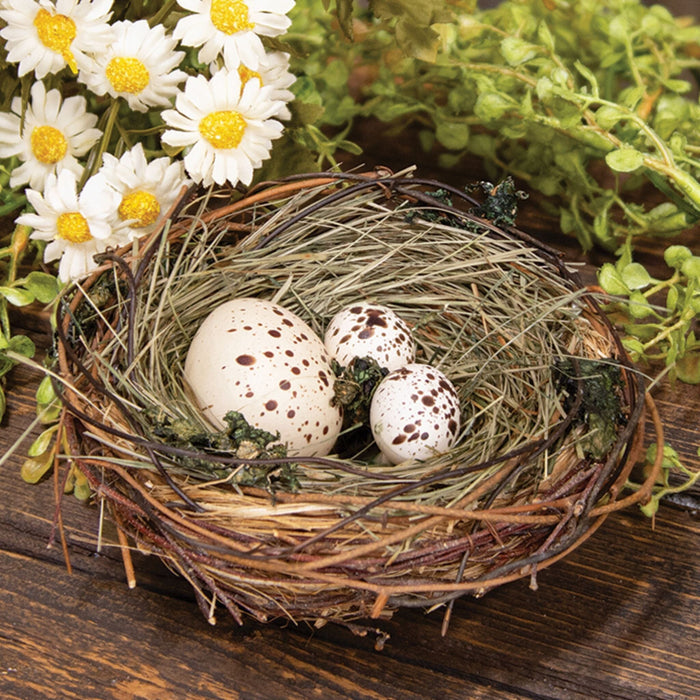 Nest with Speckled Eggs - Primitive Star Quilt Shop