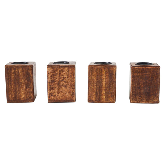 "Noel" Block Tealight Holders - Set of 4 - Primitive Star Quilt Shop