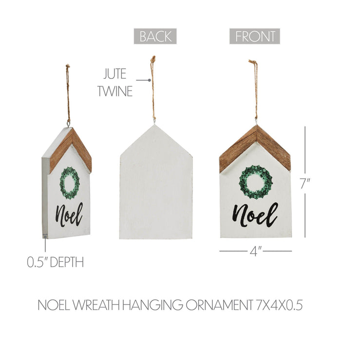 "Noel" Wreath House Ornament - Primitive Star Quilt Shop