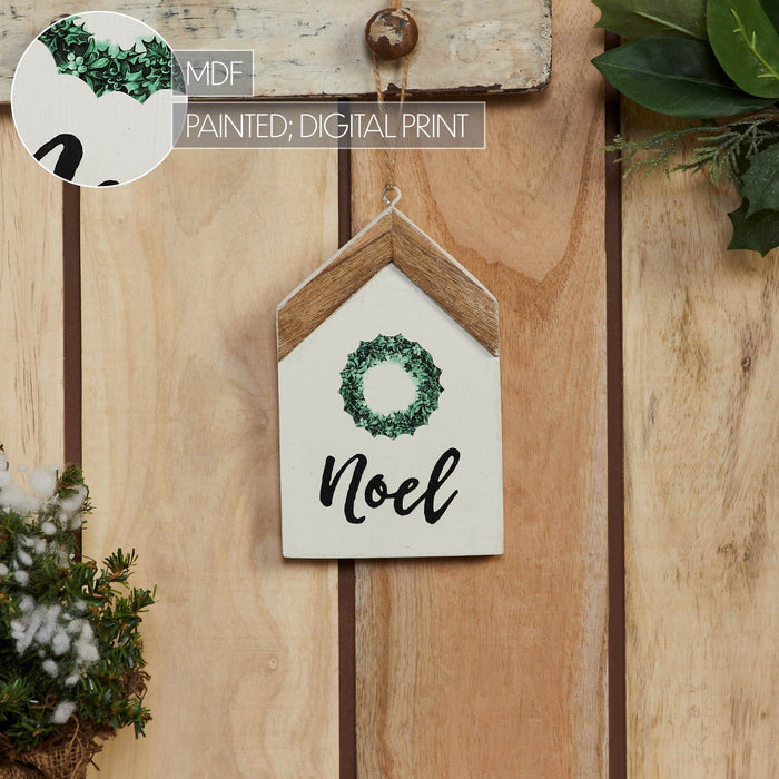 "Noel" Wreath House Ornament - Primitive Star Quilt Shop