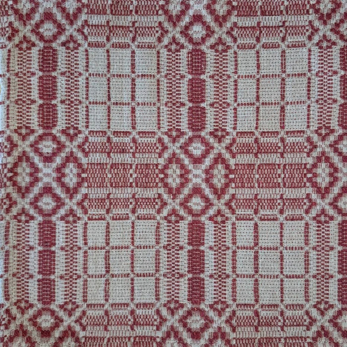 Normandy Colonial Red and Tan Woven Pillow 16" Filled - Primitive Star Quilt Shop