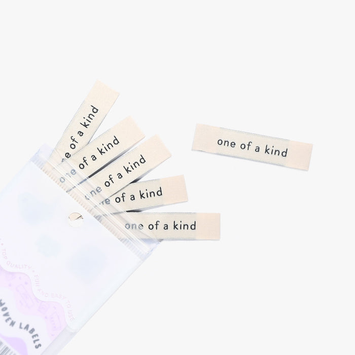 One Of A Kind woven KATM sewing labels for handmade clothes and DIY sewing projects
