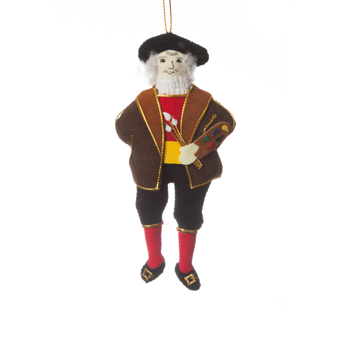 Handmade felt ornament of Rembrandt van Rijn.