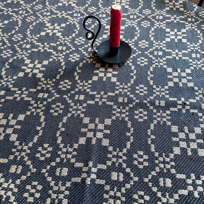 Patriots Knot Black and Tan Woven Small Table Cloth 34" - Primitive Star Quilt Shop