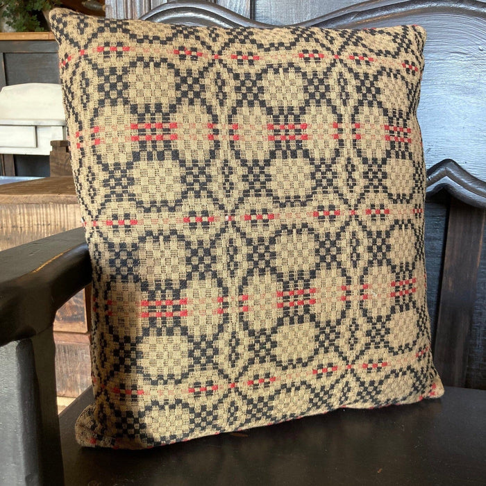 Patriots Knot Tan Woven Pillow 16" - Primitive Star Quilt Shop