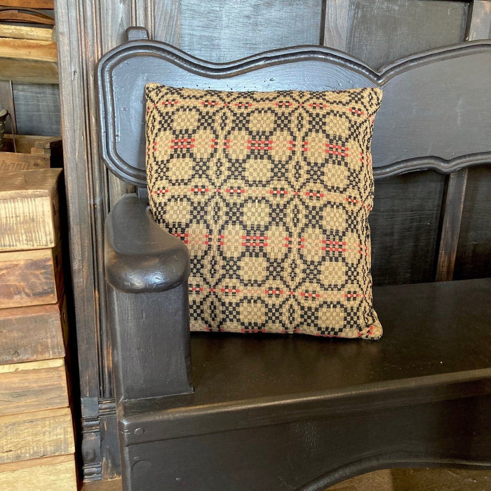Patriots Knot Tan Woven Pillow 16" - Primitive Star Quilt Shop